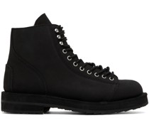 Black Fastener Biker Boots