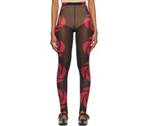 Black & Red Swirl Leggings
