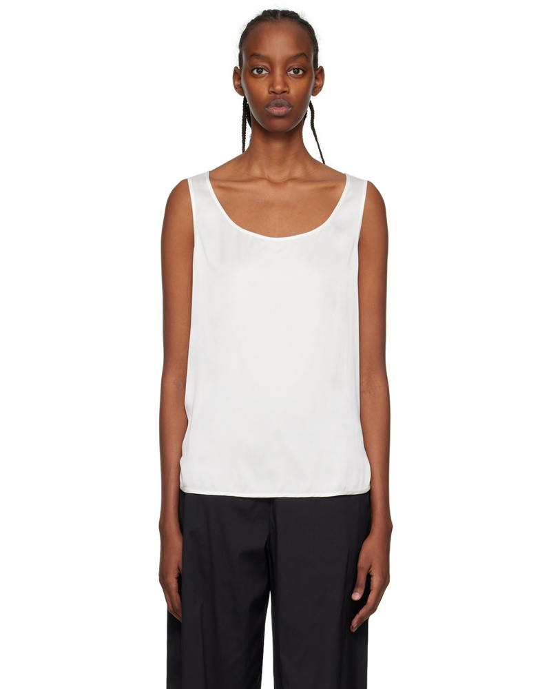 Max Mara Damen White Pan Tank Top