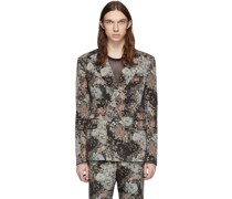 Multicolor Wool Floral Double-Breasted Blazer
