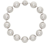 Silver #5736 Giant Ball Statement Necklace