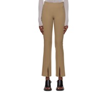 Beige Slit Trousers
