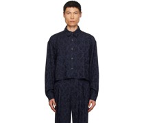 Navy Jacquard Shirt