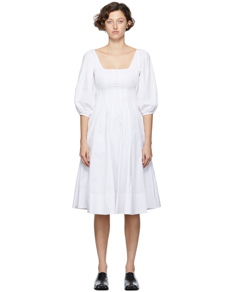 STAUD Damen White Swell Dress