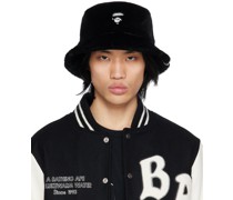 Black One Point Bucket Hat