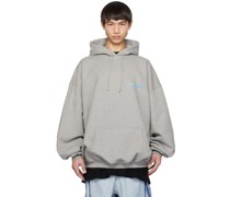 Gray Printed Hoodie