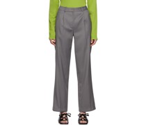 Gray Low Rise Trousers