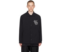 Black Embroidered Coach Jacket