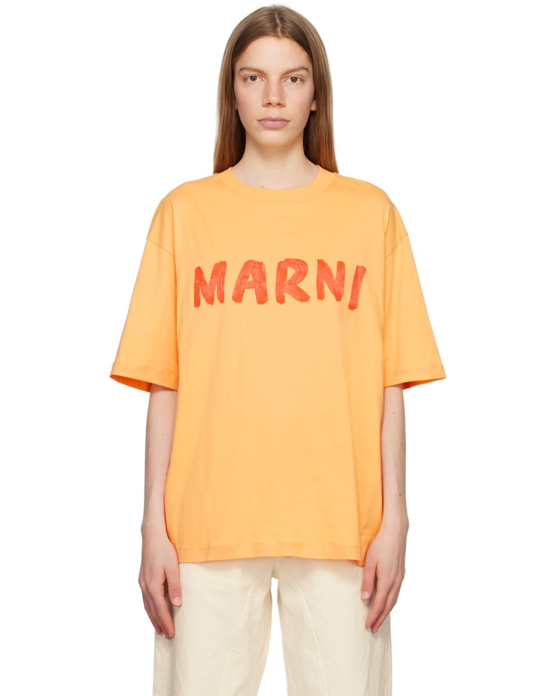 Marni Damen Orange Printed T-Shirt