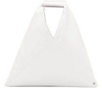 White Faux-Leather Mini Triangle Tote