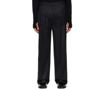 Gray Fringed Trousers