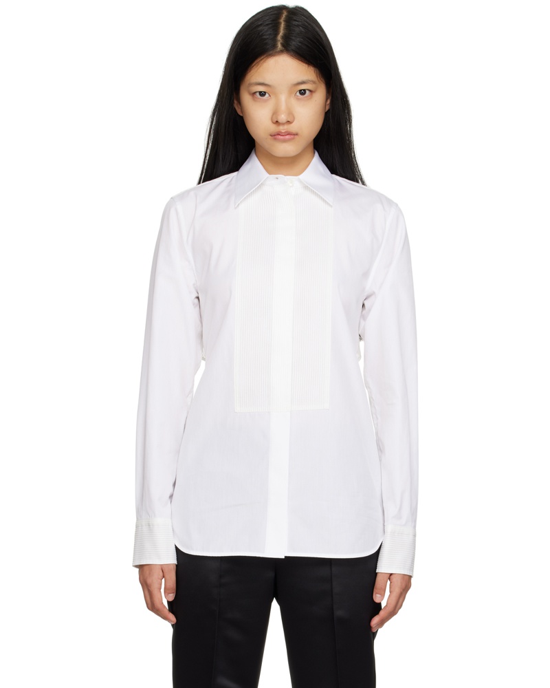 Helmut Lang Damen White Tuxedo Shirt
