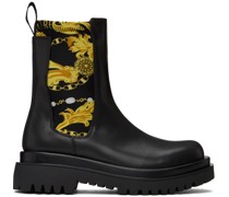 Black Printed Chelsea Boots