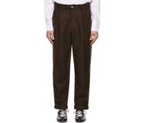 Brown Classic Double Pleats Trousers