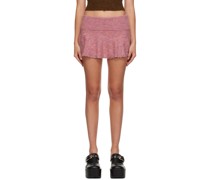 Pink Heart Scallop Miniskirt