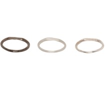Silver Polished Spliced Band Ring Set
