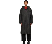 Black Hooded Trench Coat
