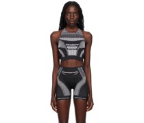 Black & White Wide Strap Sport Top