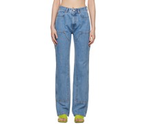 SSENSE Exclusive Blue Jade Carpenter Jeans