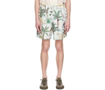 White Kantha Shorts