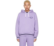 Purple Flocked Happy Hoodie
