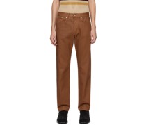 Brown Button-Fly Jeans