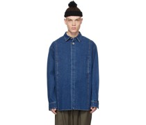 Navy Bomber Denim Shirt