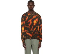 Black & Orange Printed Sweater