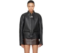 Black Scuba Leather Jacket