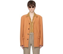 Orange Buttoned Blazer