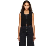 Black Open Knit Cardigan