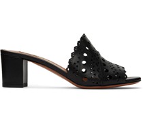 Black Vienne Mule Heeled Sandals