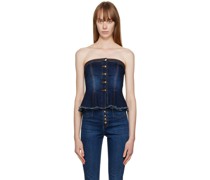 Indigo Peplum Denim Corset