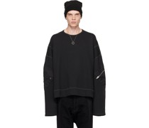 Black Paneled Sweatshirt
