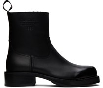 Black Glossed Leather Boots