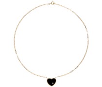 Gold & Green Solitaire Heart Necklace