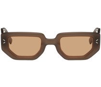 Brown Rectangular Sunglasses
