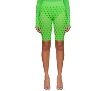 Green Perforated Shorts