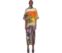 Multicolor Silk Maxi Dress