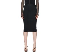 Black Variegated Midi Skirt