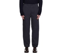 Navy Striped Trousers