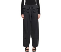 Black Belted Trousers