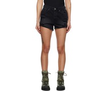 Black Rollin Out Denim Shorts