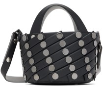 Black Sparkle Spiral Grid Bag