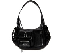 Black Regular-Sized Leather Cargo Bag