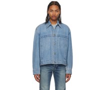 Blue Paneled Denim Jacket