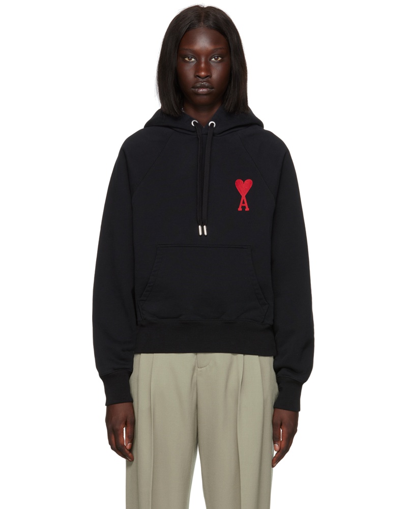 Ami Damen SSENSE Exclusive Black Ami de Cœur Hoodie