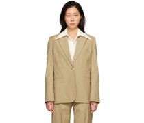 Brown Single Button Blazer