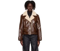 Brown Johanna Faux-Leather Jacket