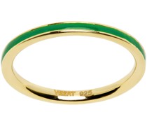 Gold 'The Green Enamel Stack' Ring